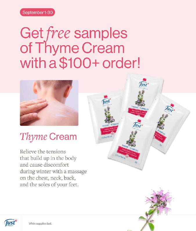 JUST Sept 2023 Free Gift Thyme Samples