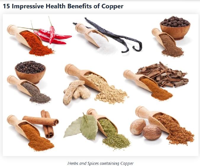 Herbs and Spices Containing Copper