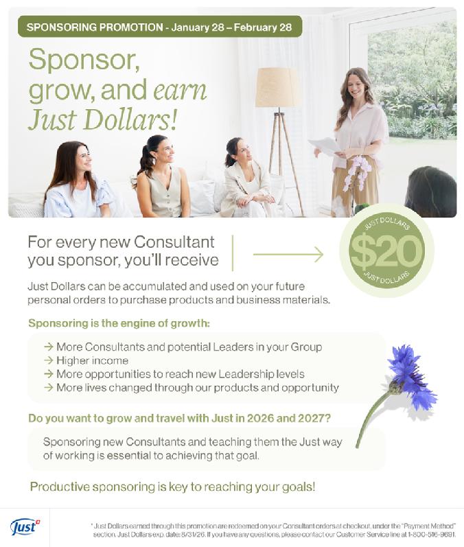 JUST Consultant Jan28-Feb 28 Promotion